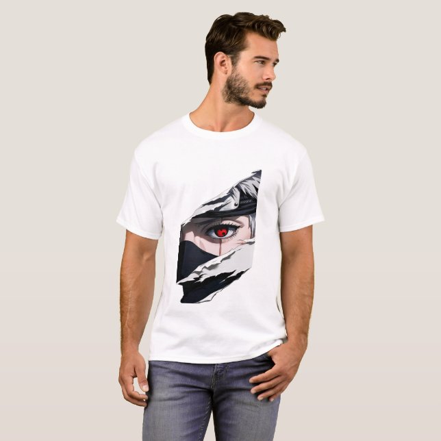 Camiseta Anime Olho Sharingan | Gráfico Estilo Nin (Frente Completa)