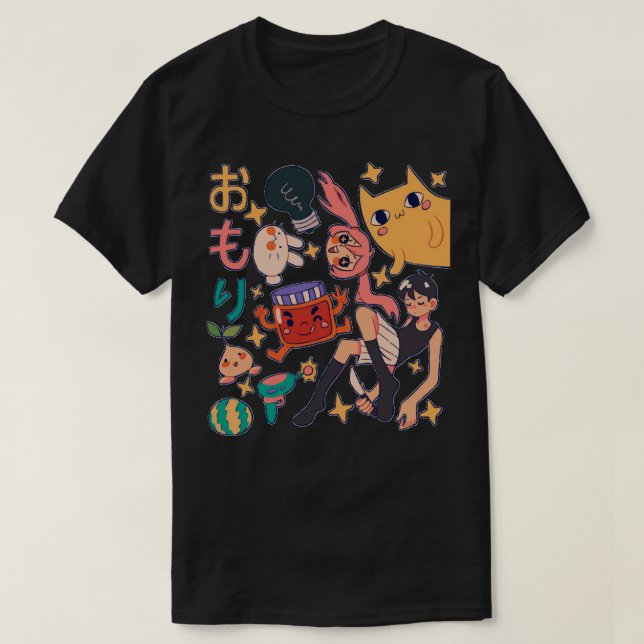 Camiseta Anime Omori Sunny Basil Kel Aubrey Hero Mari Gif s (Frente do Design)