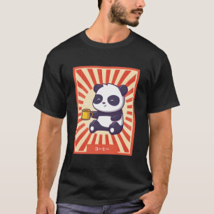 Camiseta Anime Panda Bebe Café Estilo Japonês