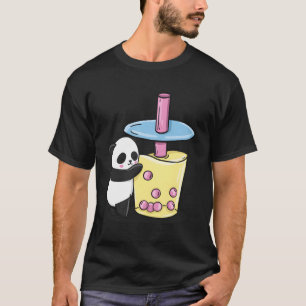 Camiseta Anime Panda É Bebendo Boba Bubble Tea L Kawaii