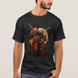 Camiseta Anime Panda Kawaii Estilo Japonês Samurai