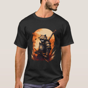 Camiseta Anime Panda Kawaii Estilo Japonês Samurai
