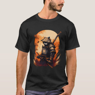 Camiseta Anime Panda Kawaii Estilo Japonês Samurai