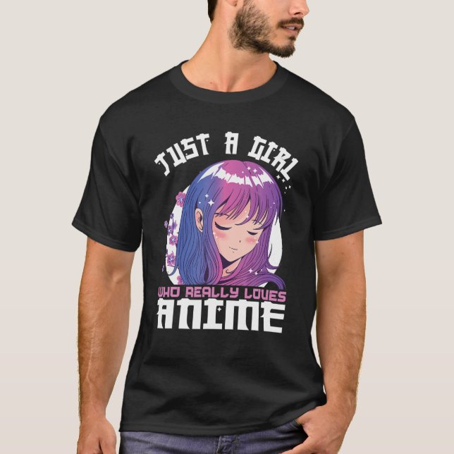 Camiseta Anime Para Meninas Adolescentes Apenas Uma Menina  (Frente)