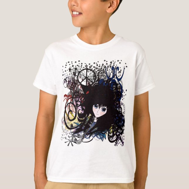 Camiseta Anime Peace Grunge (Frente)