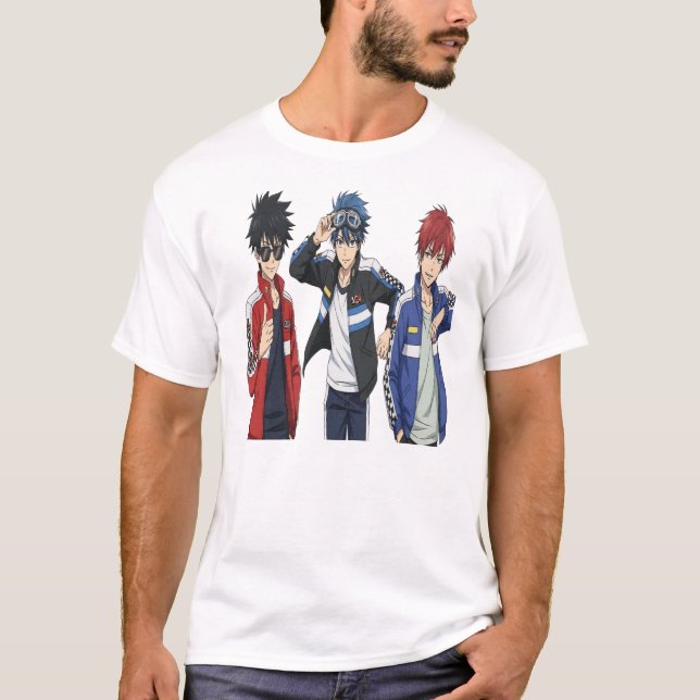 Camiseta Anime Racing Team Trio T-Shirt - Cool Sports Anime (Frente)