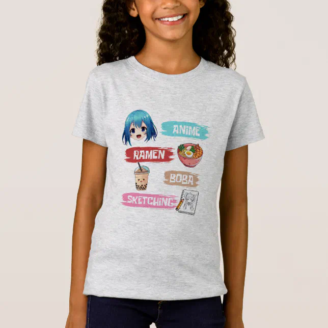 Designs Gráficos para Camisetas e Merch de menina anime