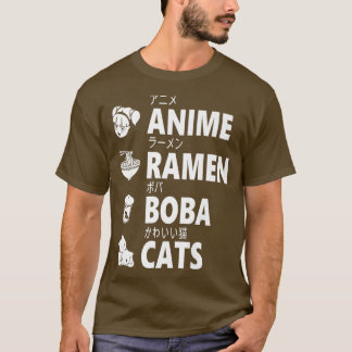 Camiseta Anime Ramen Boba Gata Comida Japonês Manga Ot