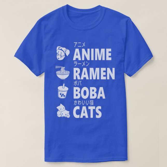 Camiseta Anime Ramen Boba Gata Comida Japonês Manga Ot (Frente do Design)