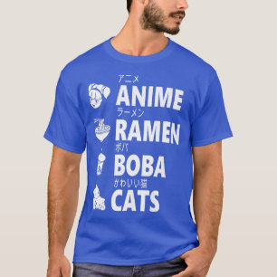 Camiseta Anime Ramen Boba Gata Comida Japonês Manga Ot