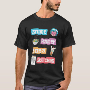 Camiseta Anime Ramen Boba Sketching - Apenas Uma Gir De Ani