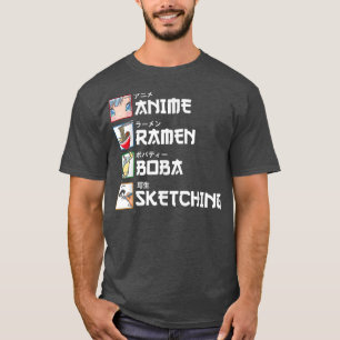 Camiseta Anime Ramen Boba Sketching - Kawaii Anime Lover Gi