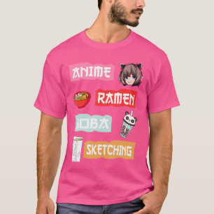 Camiseta Anime Ramen Boba Sketching - Kawaii Anime Lover Gi