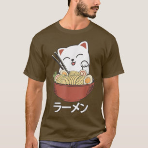 Camiseta Anime Ramen Cat Kawaii Anime Noodles Ramen T-Shirt