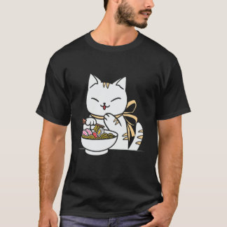 Camiseta Anime Ramen Cat Kawaii Tee Japonês Presente