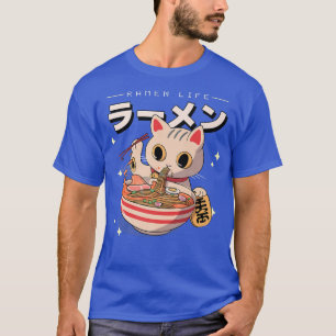 Camiseta Anime Ramen Cat Noodles Japoneses Retro Dourado Lu