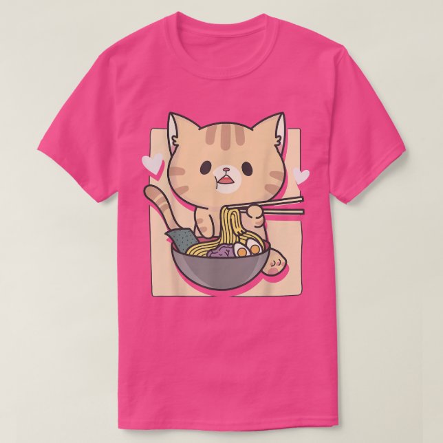 Camiseta Anime Ramen Cat Otaku  (Frente do Design)