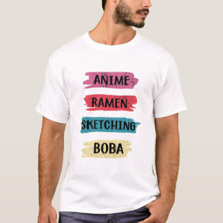 Camiseta Anime Ramen Desenhando Boba