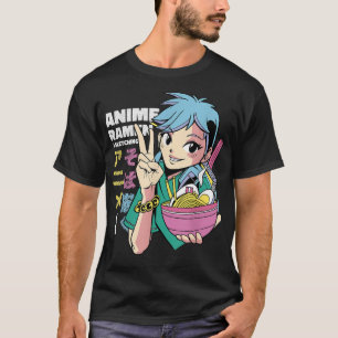 Camiseta Anime Ramen & Sketching l Cute Anime Girl Japonês