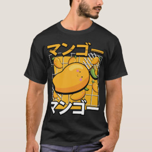 Camiseta Anime Retro Japonês Kawaii, Fruta de Mango Cute