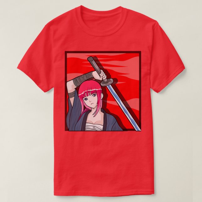 Camiseta Anime Samurai Girl Weeb & Anime (2) (Frente do Design)