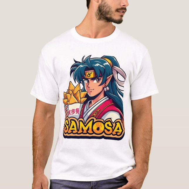 Camiseta Anime Samurai Samosa Lover Art (Frente)