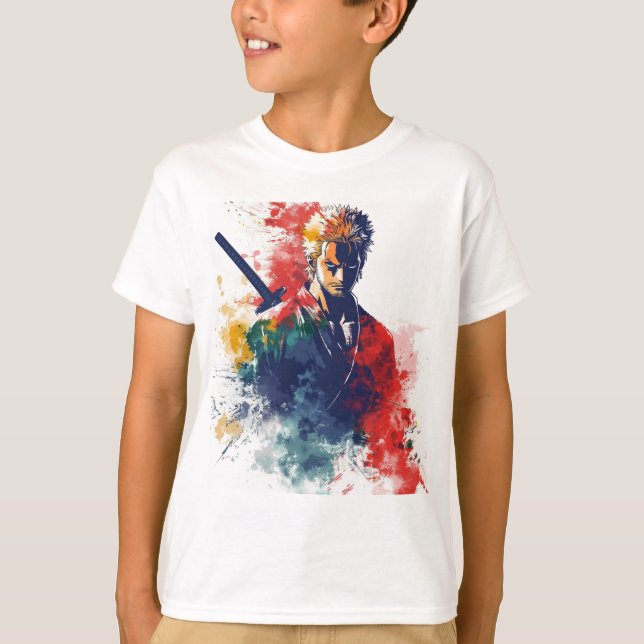 Camiseta Anime Schwertkämpfer T-Shirt (Frente)