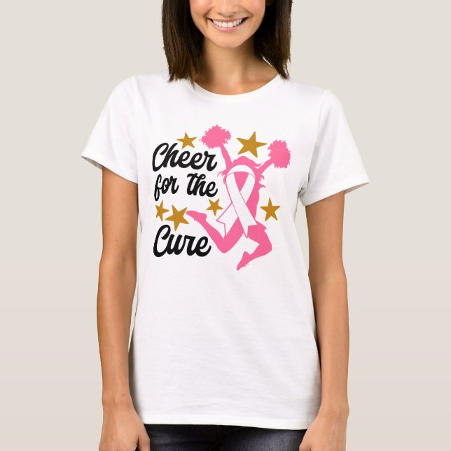 Camiseta Anime-se com a cura das estrelas de fita de cheerl (Frente)