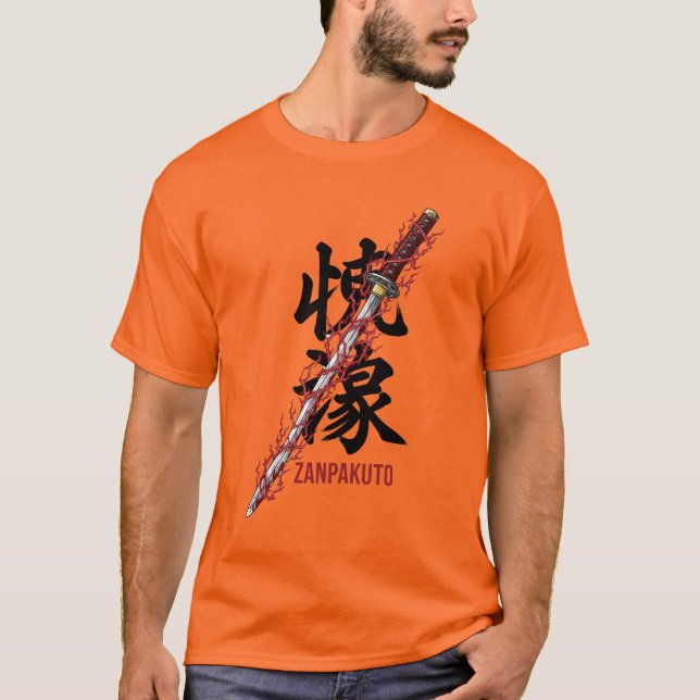 Camiseta Anime Spirit Sword Zanpakuto with Red Lightning (Frente)