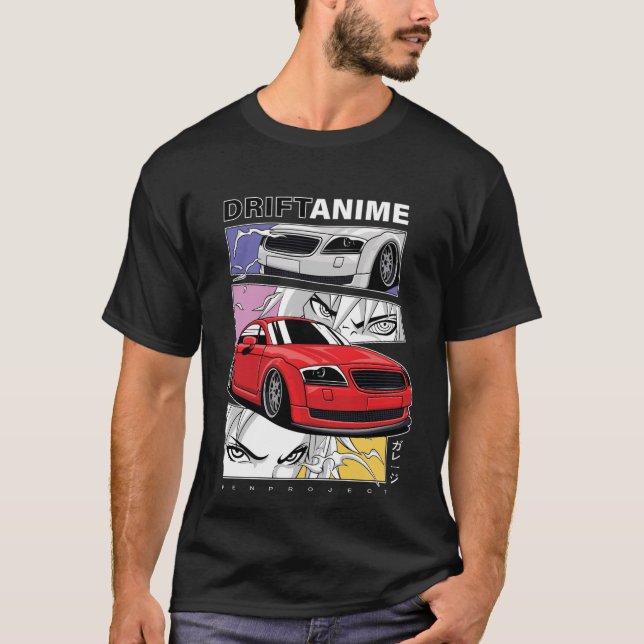Camiseta Anime Street Racing Car Illustration Art (Frente)
