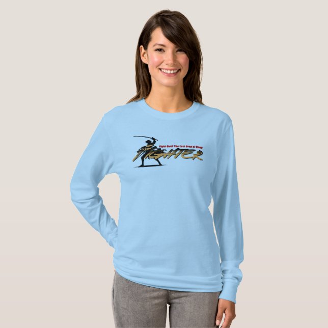 Camiseta Anime Style Fighter | Women's Long Sleeve (Frente Completa)