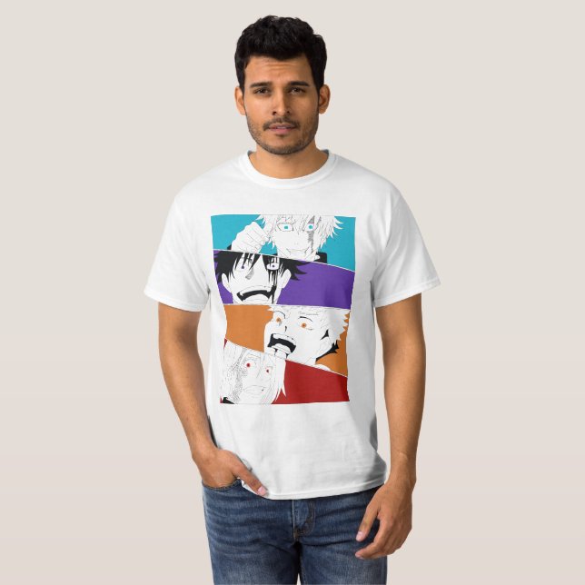 Camiseta anime t-shirt print: jujutsu kaisen (Frente Completa)