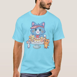 Camiseta Anime Tom, Jerry e Tuffy Dessert Parlor