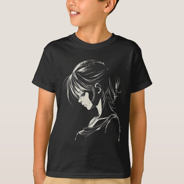 Camiseta Anime Trabalho de arte gráfico animado com manga (Frente)