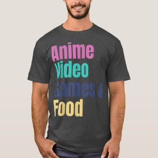 Camiseta Anime Video Games & Food 