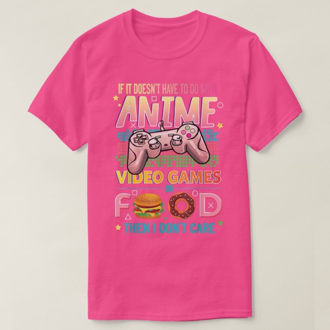 Camiseta Anime Video Games Food  Anime Lovers Idea Girls Bo (Frente do Design)