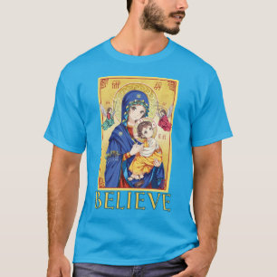 Camiseta Anime Virgem Maria com Jesus Bebê