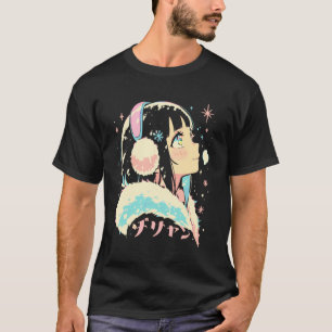 Camiseta Anime Waifu Fofa Anime Manga Garota Gato Doce Retr