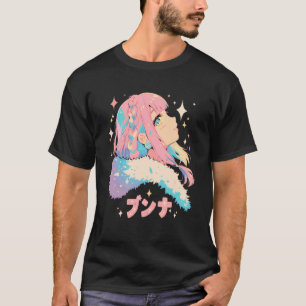 Camiseta Anime Waifu Fofo Anime Mangá Garota Gato Doce Retr