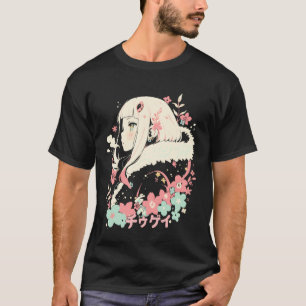 Camiseta Anime Waifu Fofo Anime Mangá Garota Gato Doce Retr