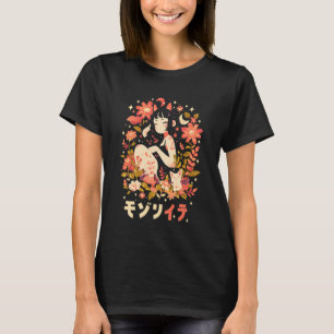 Camiseta Anime Waifu Fofo Anime Manga Garota Gato Doce Retr