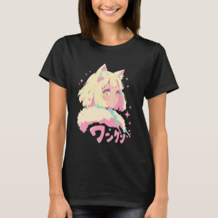 Camiseta Anime Waifu Fofo Anime Manga Garota Gato Doce Retr