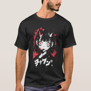Camiseta Anime Waifu Fofo Anime mangá Garota Gato Doce Retr