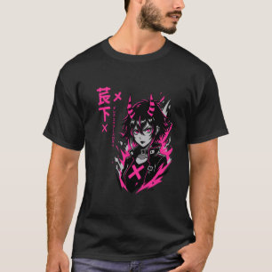 Camiseta Anime X Menina Demônio Punk Gótico Gráfico Texto J