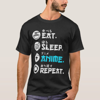 Camiseta Animes Japoneses Engraçados Comem Animes de Sono R