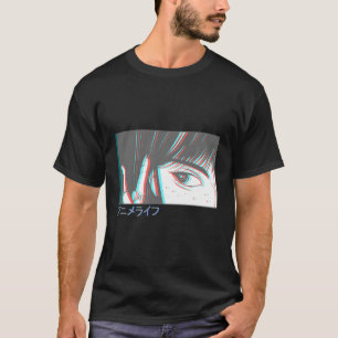 Camiseta Animes Vaporwave Japoneses Olhos Estéticos Falam