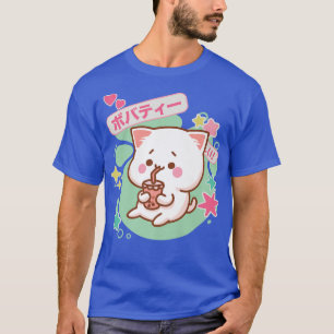 Camiseta Animo Kawaii estético Cat Boba Milk Bubble Tea Ne