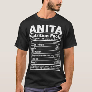 Camiseta Anita Nutrition Facts T Anita Name Birthday Happy 