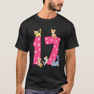 Camiseta Aniversariante de 17 anos de gato Bda