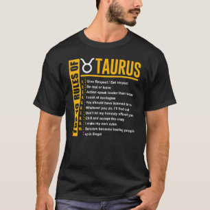 Camiseta Aniversário 10 Principais Regras De Taurus Zodiac